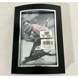 Burnes of Boston City Lights 4x6 Photo Frame Black Silver Arch Top NIB